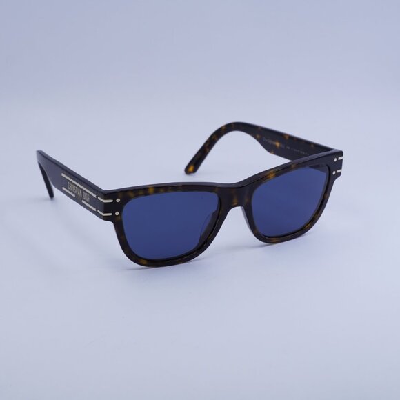 Dior DIORSIGNATURE S6U 20B0 Sunglasses Havana Square Frame, Blue Lenses main image 7